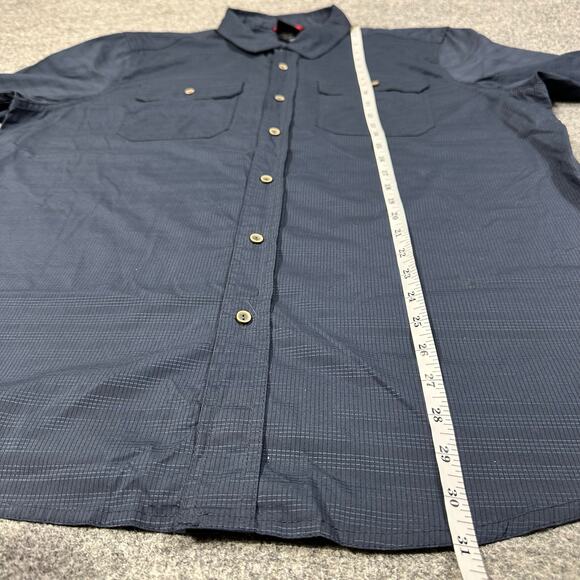 Gerry Men’s Navy Blue Striped Short Sleeve Button Up Shirt Size XL - Picture 3 of 7